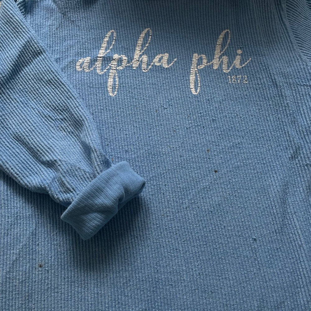 Alpha Phi corded crewneck